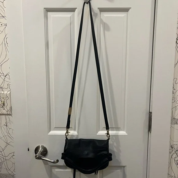 Foley and Corinna Black Leather Crossbody Bag - Picture 1 of 7